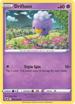 Drifloon : SWORD AND SHIELD ASTRAL RADIANCE 63/189 - Pokemon Single Card