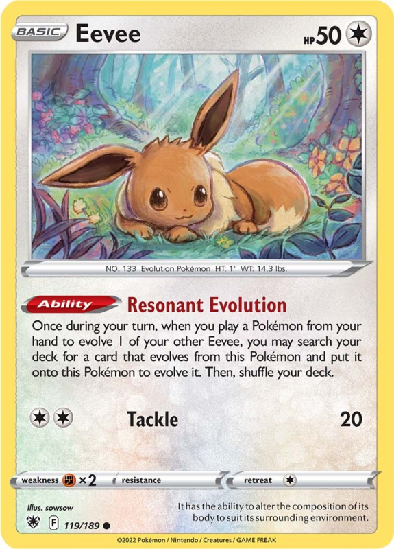 Eevee (REVERSE HOLO) : SWORD AND SHIELD ASTRAL RADIANCE 119/189 - Pokemon Single Card Eevee (REVERSE HOLO) : SWORD AND SHIELD ASTRAL RADIANCE 119/189 - Pokemon Single Card