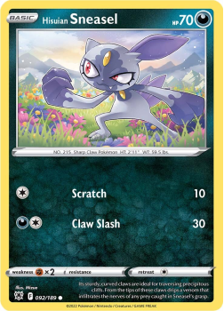 Hisuian Sneasel : SWORD AND SHIELD ASTRAL RADIANCE 92/189 - Pokemon Single Card
