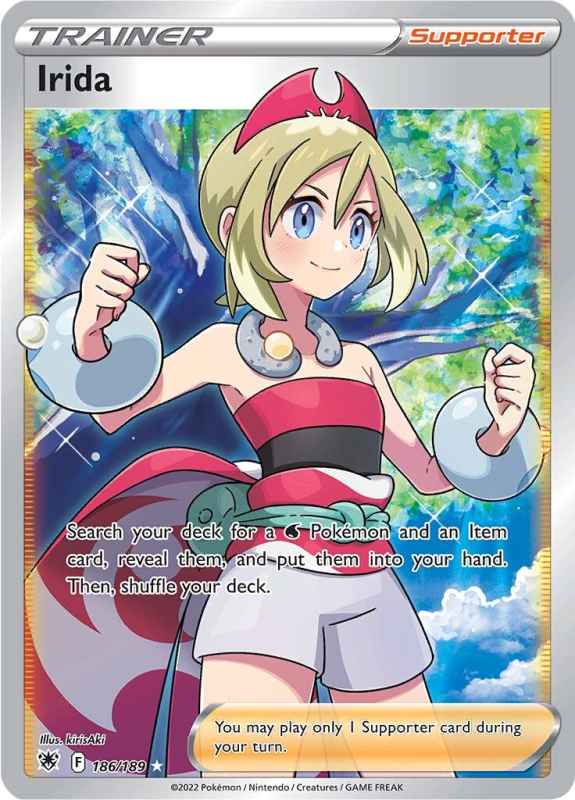 Irida : SWORD AND SHIELD ASTRAL RADIANCE 186/189 - Pokemon Single Card Irida : SWORD AND SHIELD ASTRAL RADIANCE 186/189 - Pokemon Single Card