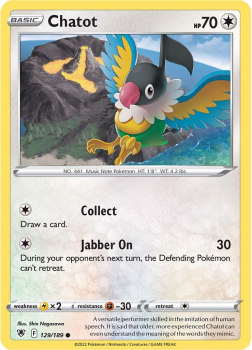 Chatot : SWORD AND SHIELD ASTRAL RADIANCE 129/189 - Pokemon Single Card