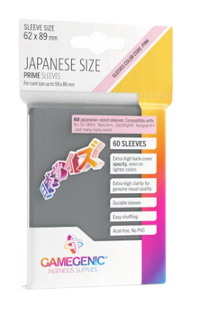 Gamegenic Prime Japanese Sized Sleeves Dark Grey (60ct)