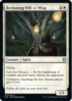 Beckoning Will-o'-Wisp : 010/361 COMMANDER LEGENDS: BATTLE FOR BALDUR'S GATE - Magic the Gathering Single Card