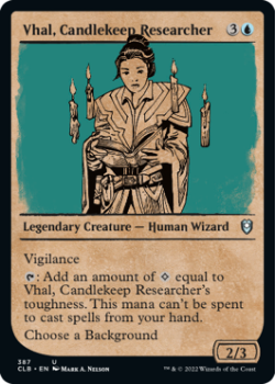 Vhal, Candlekeep Researcher (SHOWCASE) : 387 COMMANDER LEGENDS: BATTLE FOR BALDUR'S GATE - Magic the Gathering Single Card
