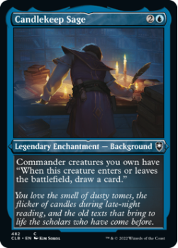 Candlekeep Sage (SHOWCASE) (ETCHED) : 482 COMMANDER LEGENDS: BATTLE FOR BALDUR'S GATE - Magic the Gathering Single Card