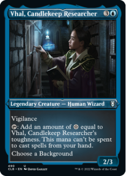 Vhal, Candlekeep Researcher (SHOWCASE) (ETCHED) : 490 COMMANDER LEGENDS: BATTLE FOR BALDUR'S GATE - Magic the Gathering Single Card