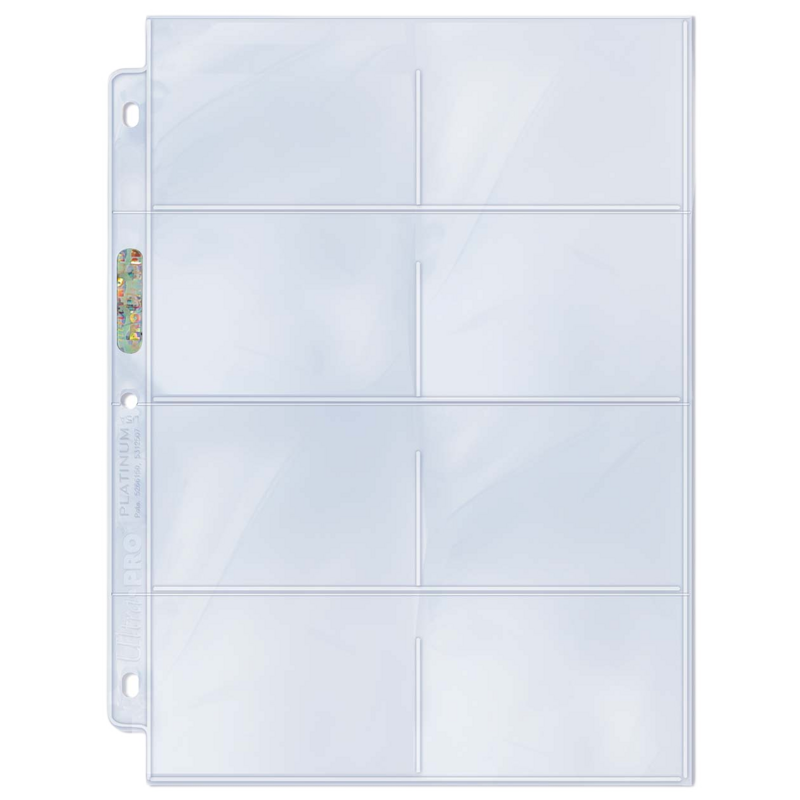 Ultra PRO 8-Pocket Card Sheets – 100 Pack, Horizontal Pockets For 2.75x3.5 Cards, Clear, 3-Ring Binder Pages