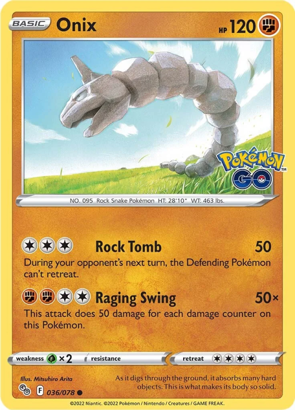 Onix : Pokemon Go! 36/078 - Pokemon Single Card Onix : Pokemon Go! 36/078 - Pokemon Single Card