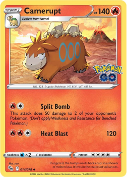 Camerupt : Pokemon Go! 14/078 - Pokemon Single Card