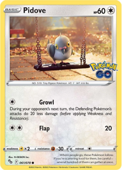 Pidove : Pokemon Go! 61/078 - Pokemon Single Card