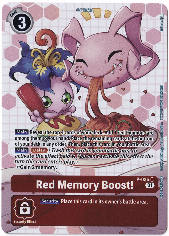 Red Memory Boost! (ALTERNATE ART) : Promotion card - P035 - Digimon Card Game Single Card Red Memory Boost! (ALTERNATE ART) : Promotion card - P035 - Digimon Card Game Single Card