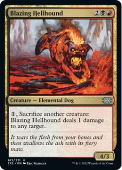 Blazing Hellhound (FOIL) : 183/331 DOUBLE MASTERS 2022 - Magic the Gathering Single Card