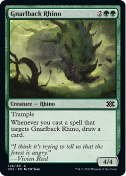 Gnarlback Rhino (FOIL) : 148/331 DOUBLE MASTERS 2022 - Magic the Gathering Single Card