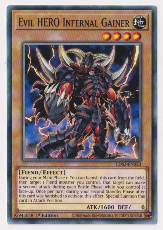Evil HERO Infernal Gainer (Common) : LDS3-EN023 - Yu-Gi-Oh! Single Card Evil HERO Infernal Gainer (Common) : LDS3-EN023 - Yu-Gi-Oh! Single Card