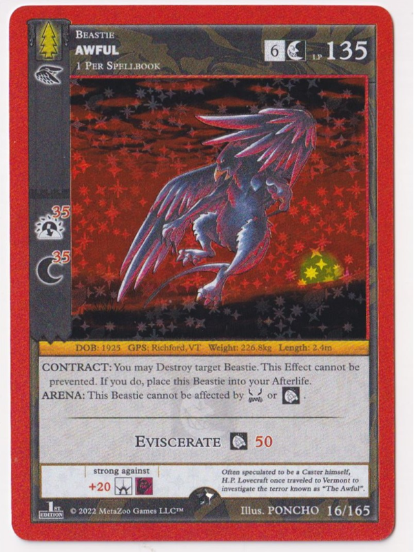 Awful (HOLO) : WILDERNESS (1ST EDITION) 16/165 - MetaZoo Single Card Awful (HOLO) : WILDERNESS (1ST EDITION) 16/165 - MetaZoo Single Card