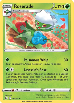 Roserade : SWORD AND SHIELD LOST ORIGIN 15/196 - Pokemon Single Card