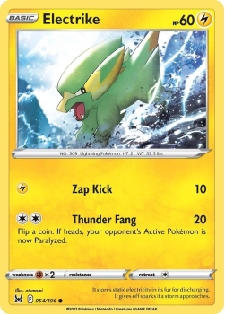 Electrike : SWORD AND SHIELD LOST ORIGIN 54/196 - Pokemon Single Card