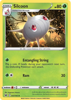 Silcoon : SWORD AND SHIELD LOST ORIGIN 07/196 - Pokemon Single Card