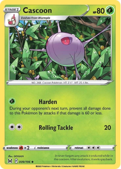 Cascoon : SWORD AND SHIELD LOST ORIGIN 09/196 - Pokemon Single Card