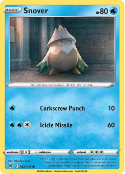 Snover : SWORD AND SHIELD LOST ORIGIN 42/196 - Pokemon Single Card