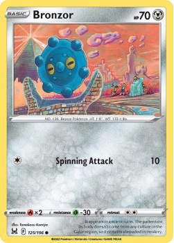 Bronzor : SWORD AND SHIELD LOST ORIGIN 125/196 - Pokemon Single Card