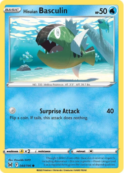 Hisuian Basculin : SWORD AND SHIELD LOST ORIGIN 44/196 - Pokemon Single Card