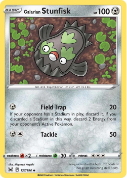 Galarian Stunfisk : SWORD AND SHIELD LOST ORIGIN 127/196 - Pokemon Single Card