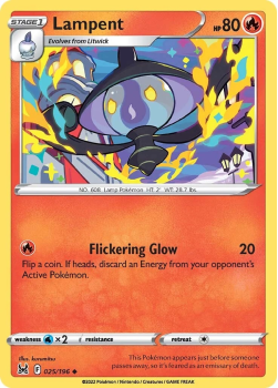 Lampent : SWORD AND SHIELD LOST ORIGIN 25/196 - Pokemon Single Card