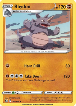 Rhydon : SWORD AND SHIELD LOST ORIGIN 90/196 - Pokemon Single Card