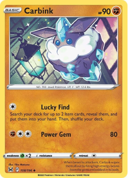 Carbink : SWORD AND SHIELD LOST ORIGIN 108/196 - Pokemon Single Card