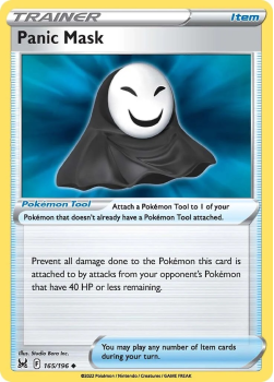 Panic Mask : SWORD AND SHIELD LOST ORIGIN 165/196 - Pokemon Single Card