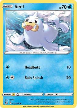 Seel : SWORD AND SHIELD LOST ORIGIN 33/196 - Pokemon Single Card
