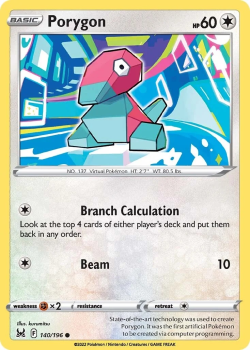 Porygon : SWORD AND SHIELD LOST ORIGIN 140/196 - Pokemon Single Card