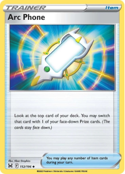 Arc Phone : SWORD AND SHIELD LOST ORIGIN 152/196 - Pokemon Single Card
