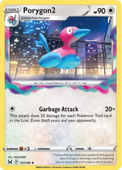Porygon2 : SWORD AND SHIELD LOST ORIGIN 141/196 - Pokemon Single Card