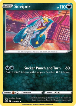 Seviper : SWORD AND SHIELD LOST ORIGIN 116/196 - Pokemon Single Card