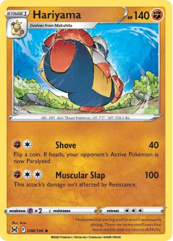 Hariyama : SWORD AND SHIELD LOST ORIGIN 98/196 - Pokemon Single Card