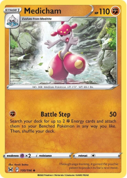 Medicham : SWORD AND SHIELD LOST ORIGIN 100/196 - Pokemon Single Card