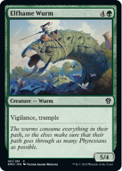 Elfhame Wurm single card from Magic the Gathering
