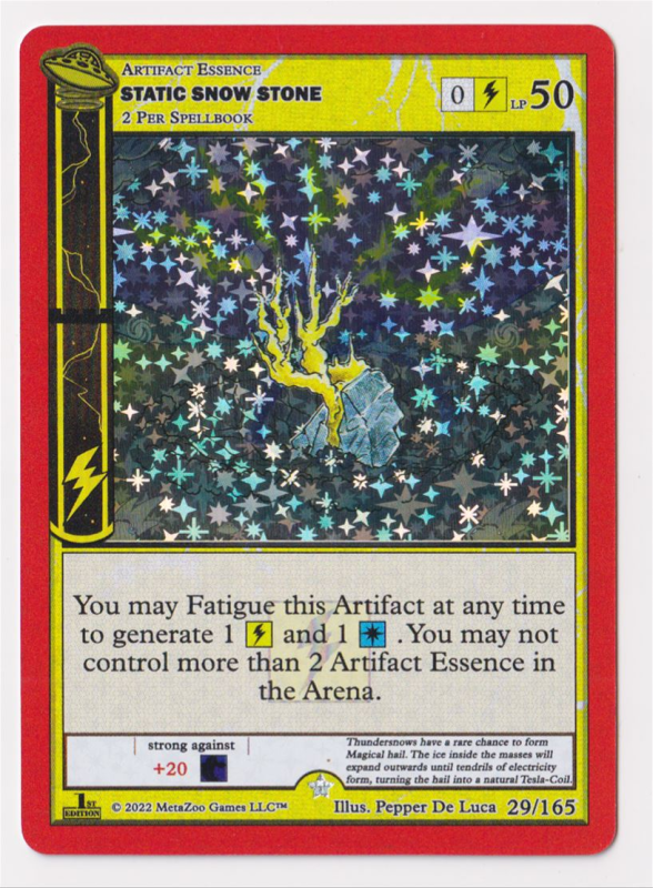 Static Snow Stone (HOLO) : UFO (1ST EDITION) 29/165 - MetaZoo Single Card