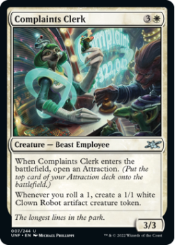 Complaints Clerk (FOIL) : 007/244 UNFINITY - Magic the Gathering Single Card