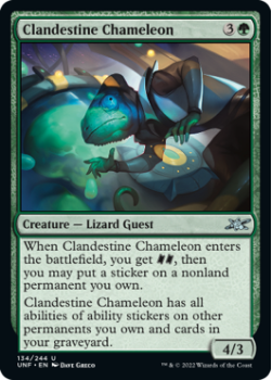Clandestine Chameleon (FOIL) : 134/244 UNFINITY - Magic the Gathering Single Card