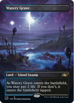 Watery Grave (BORDERLESS) (FOIL) : 278 UNFINITY - Magic the Gathering Single Card