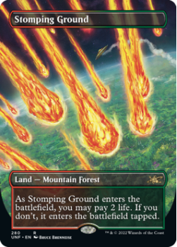 Stomping Ground (BORDERLESS) (FOIL) : 280 UNFINITY - Magic the Gathering Single Card