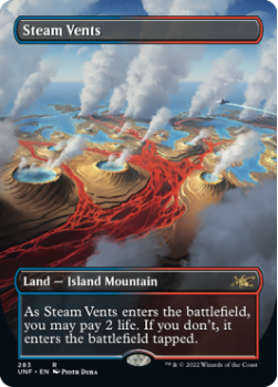 Steam Vents (BORDERLESS) (GALAXY FOIL) : 534 UNFINITY - Magic the Gathering Single Card