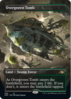 Overgrown Tomb (BORDERLESS) (FOIL) : 284 UNFINITY - Magic the Gathering Single Card
