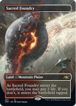 Sacred Foundry (BORDERLESS) : 285 UNFINITY - Magic the Gathering Single Card