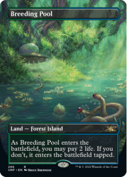 Breeding Pool (BORDERLESS) (GALAXY FOIL) : 537 UNFINITY - Magic the Gathering Single Card