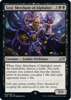 Gray Merchant of Alphabet : 075/244 UNFINITY - Magic the Gathering Single Card