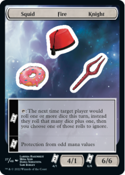 Squid Fire Knight : Sticker Sheet 027/048 UNFINITY - Magic the Gathering Single Card